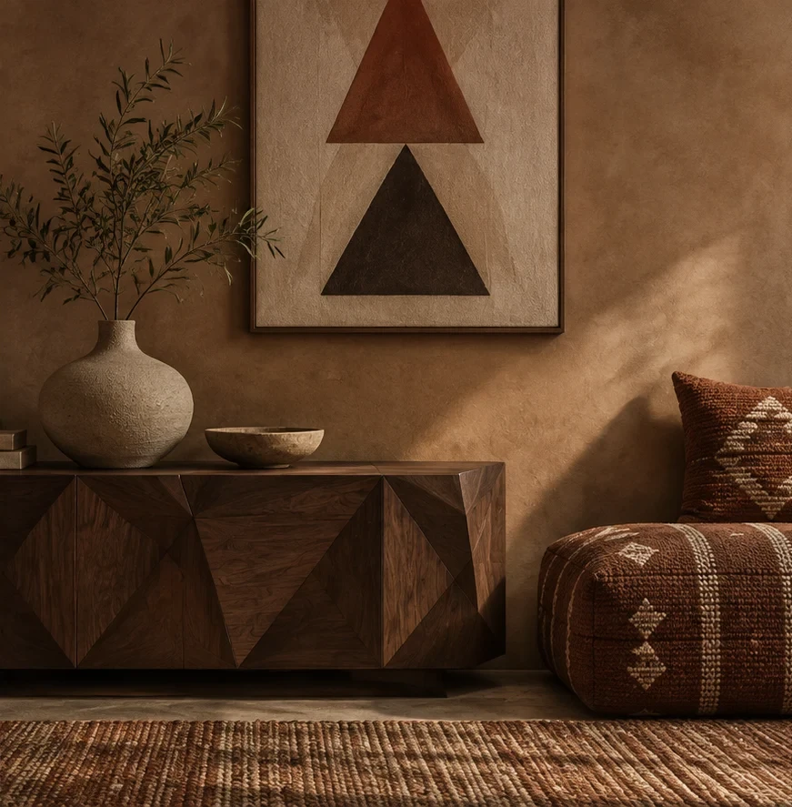 Najd collection concept: warm earth tones and geometry